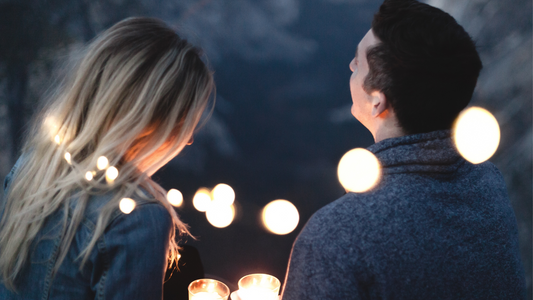 Valentine's day couple celebrating.